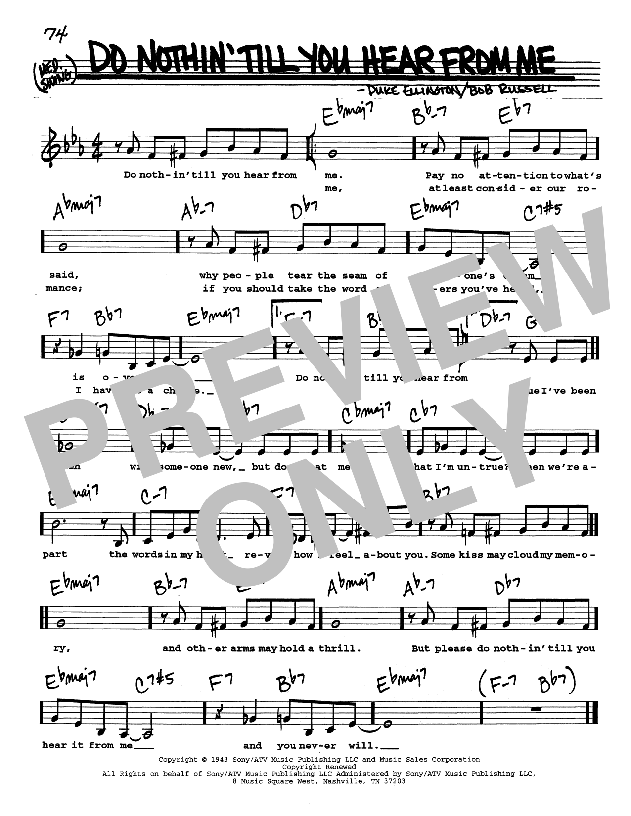 Duke Ellington Do Nothin' Till You Hear From Me (Low Voice) Sheet Music Notes & Chords for Real Book – Melody, Lyrics & Chords - Download or Print PDF Duke Ellington Do Nothin' Till You Hear From Me (Low Voice) Sheet Music Notes & Chords for Real Book – Melody, Lyrics & Chords - Download or Print PDF