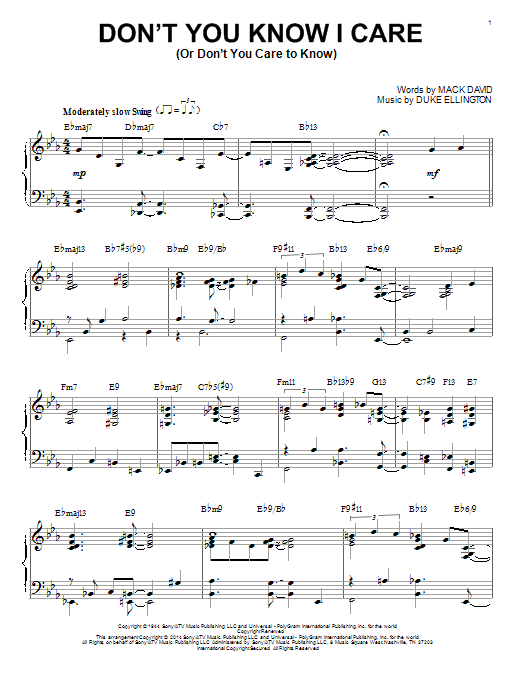 Duke Ellington Don't You Know I Care (Or Don't You Care To Know) Sheet Music Notes & Chords for Real Book – Melody & Chords - Download or Print PDF