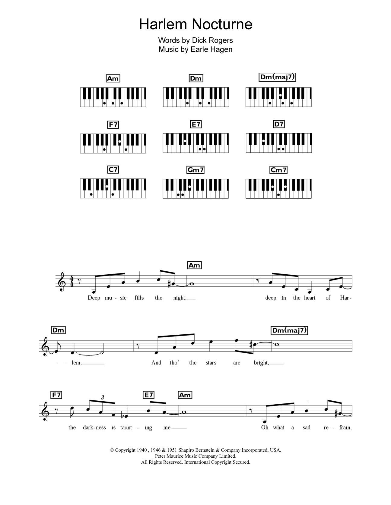Duke Ellington Harlem Nocturne Sheet Music Notes & Chords for Keyboard - Download or Print PDF