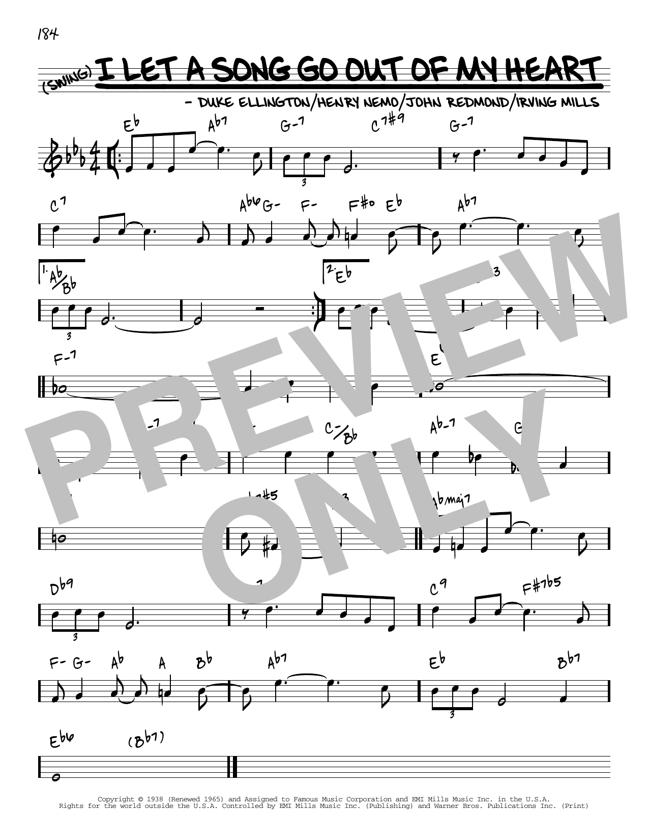 Duke Ellington I Let A Song Go Out Of My Heart [Reharmonized version] (arr. Jack Grassel) Sheet Music Notes & Chords for Real Book – Melody & Chords - Download or Print PDF