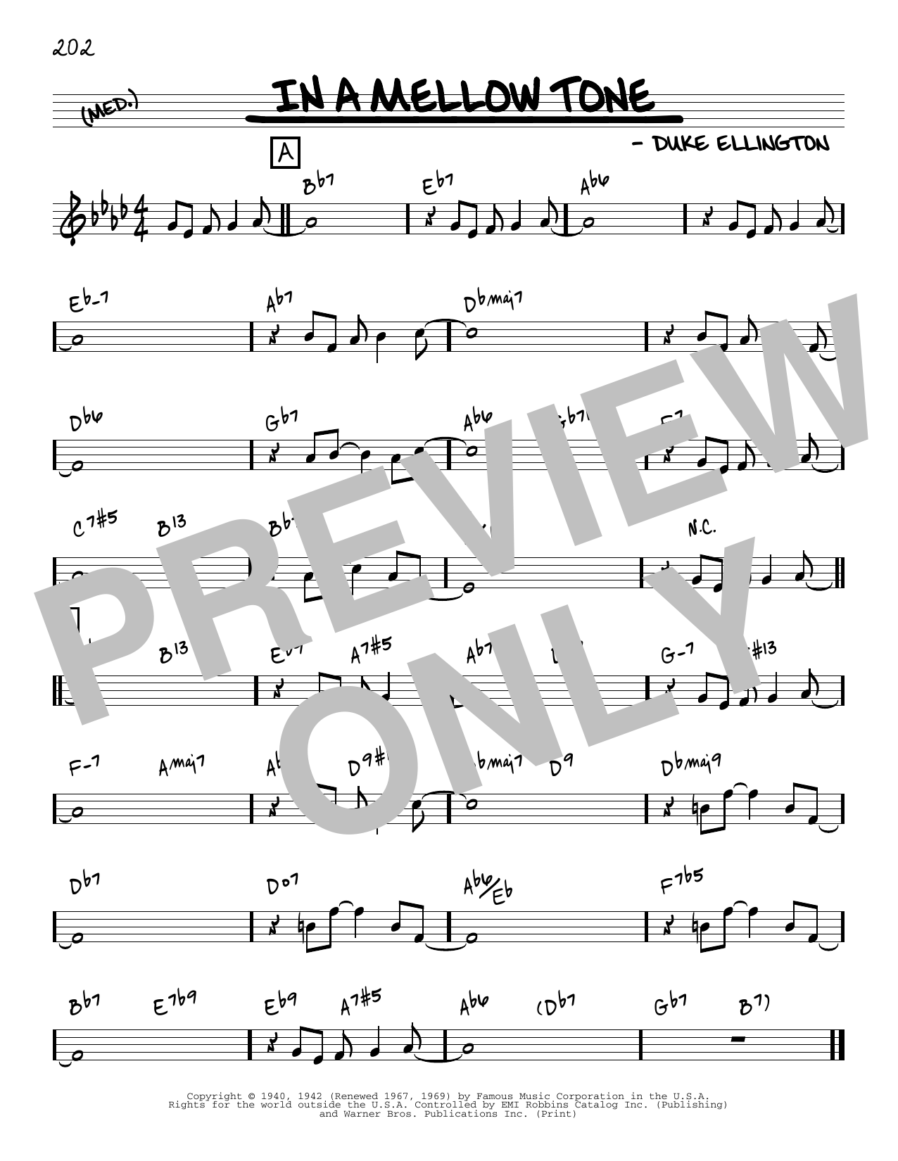 Duke Ellington In A Mellow Tone [Reharmonized version] (arr. Jack Grassel) Sheet Music Notes & Chords for Real Book – Melody & Chords - Download or Print PDF