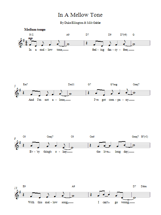 Duke Ellington In A Mellow Tone Sheet Music Notes & Chords for Guitar Ensemble - Download or Print PDF