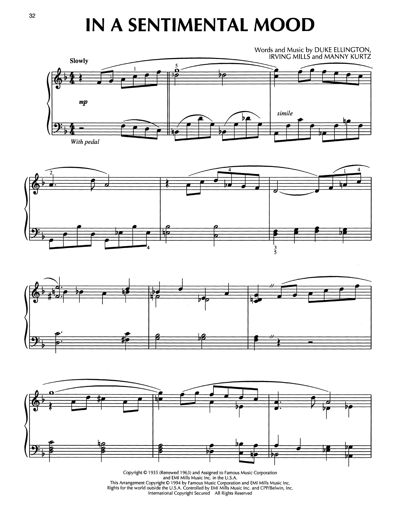Duke Ellington In A Sentimental Mood (arr. Bill Boyd) Sheet Music Notes & Chords for Piano Solo - Download or Print PDF