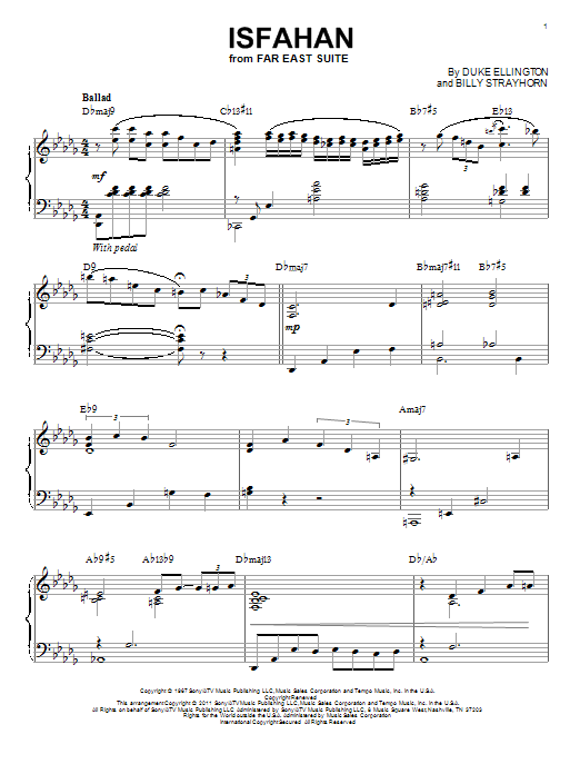 Duke Ellington Isfahan (arr. Brent Edstrom) Sheet Music Notes & Chords for Piano - Download or Print PDF