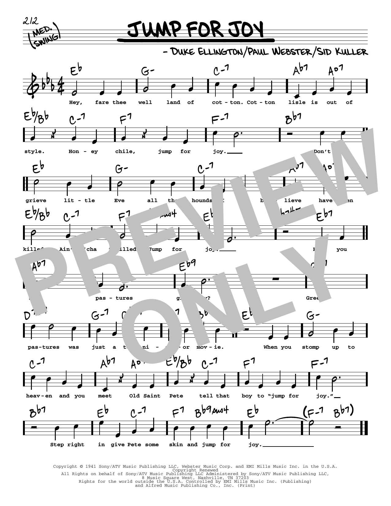 Duke Ellington Jump For Joy (High Voice) Sheet Music Notes & Chords for Real Book – Melody, Lyrics & Chords - Download or Print PDF