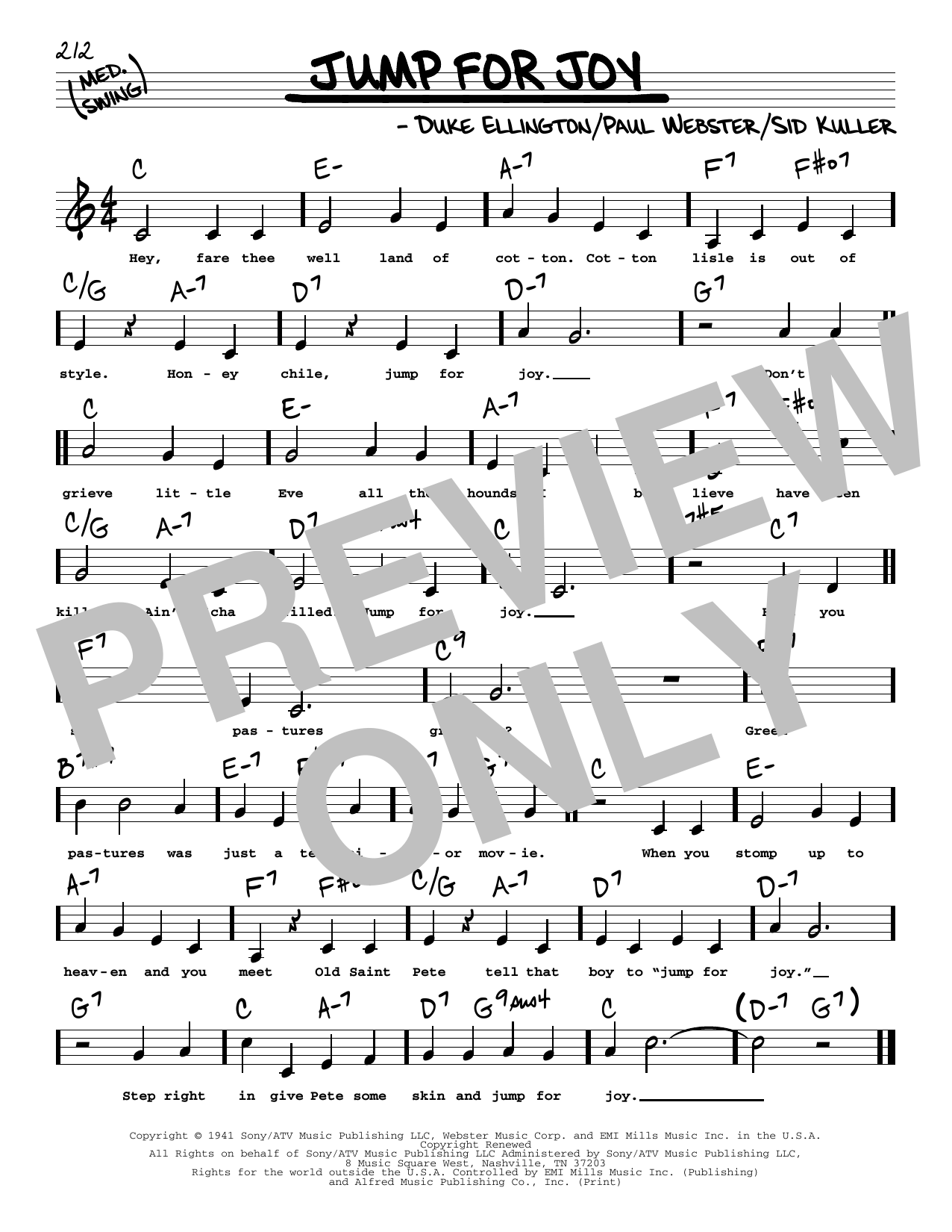 Duke Ellington Jump For Joy (Low Voice) Sheet Music Notes & Chords for Real Book – Melody, Lyrics & Chords - Download or Print PDF