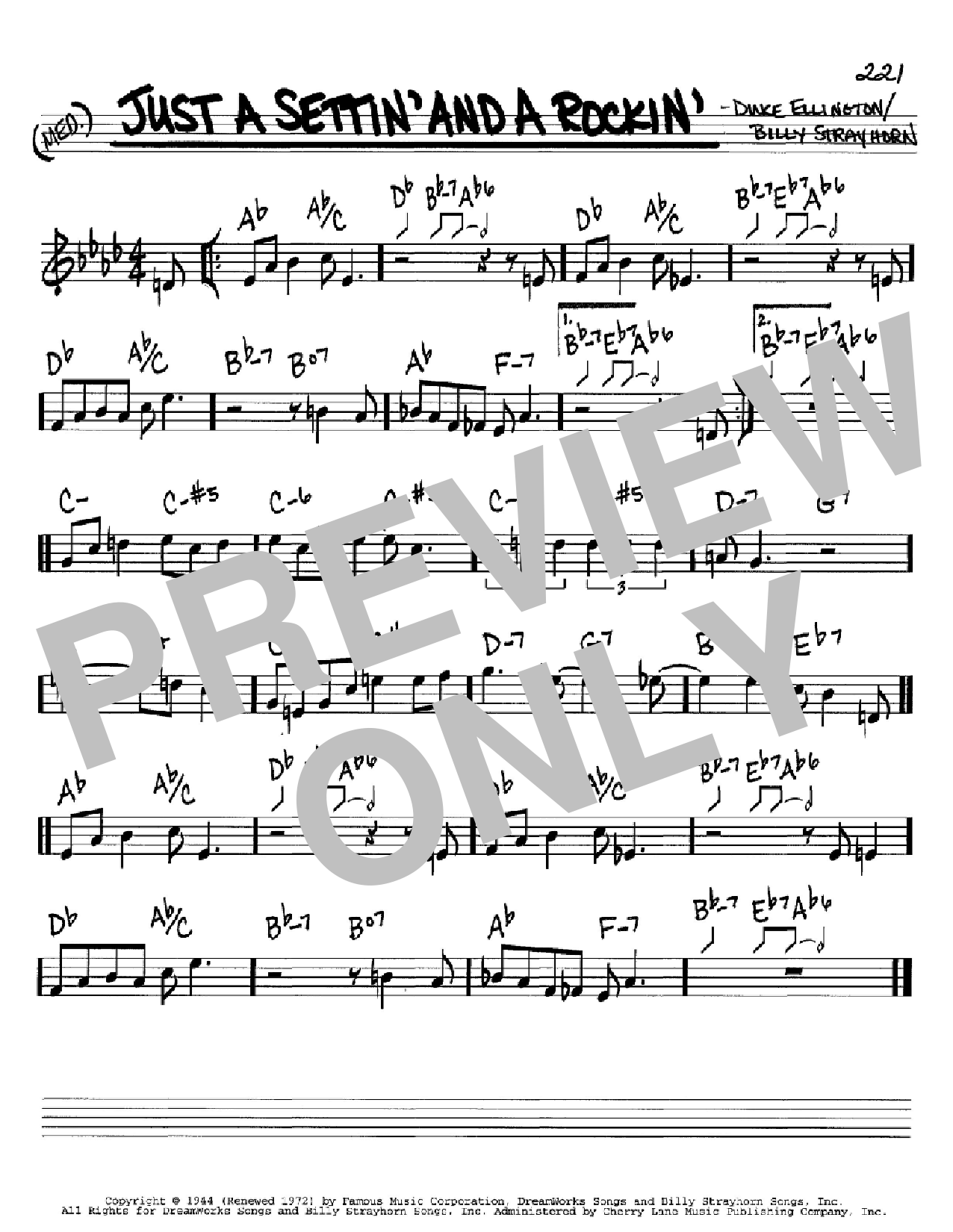 Duke Ellington Just A Settin' And A Rockin' Sheet Music Notes & Chords for Real Book - Melody, Lyrics & Chords - C Instruments - Download or Print PDF