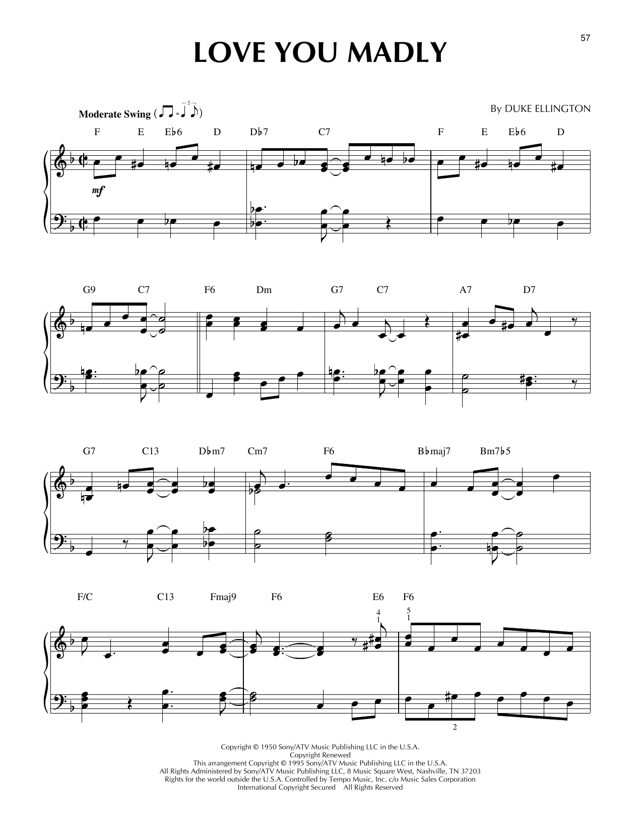 Duke Ellington Love You Madly (arr. Brent Edstrom) Sheet Music Notes & Chords for Piano Solo - Download or Print PDF