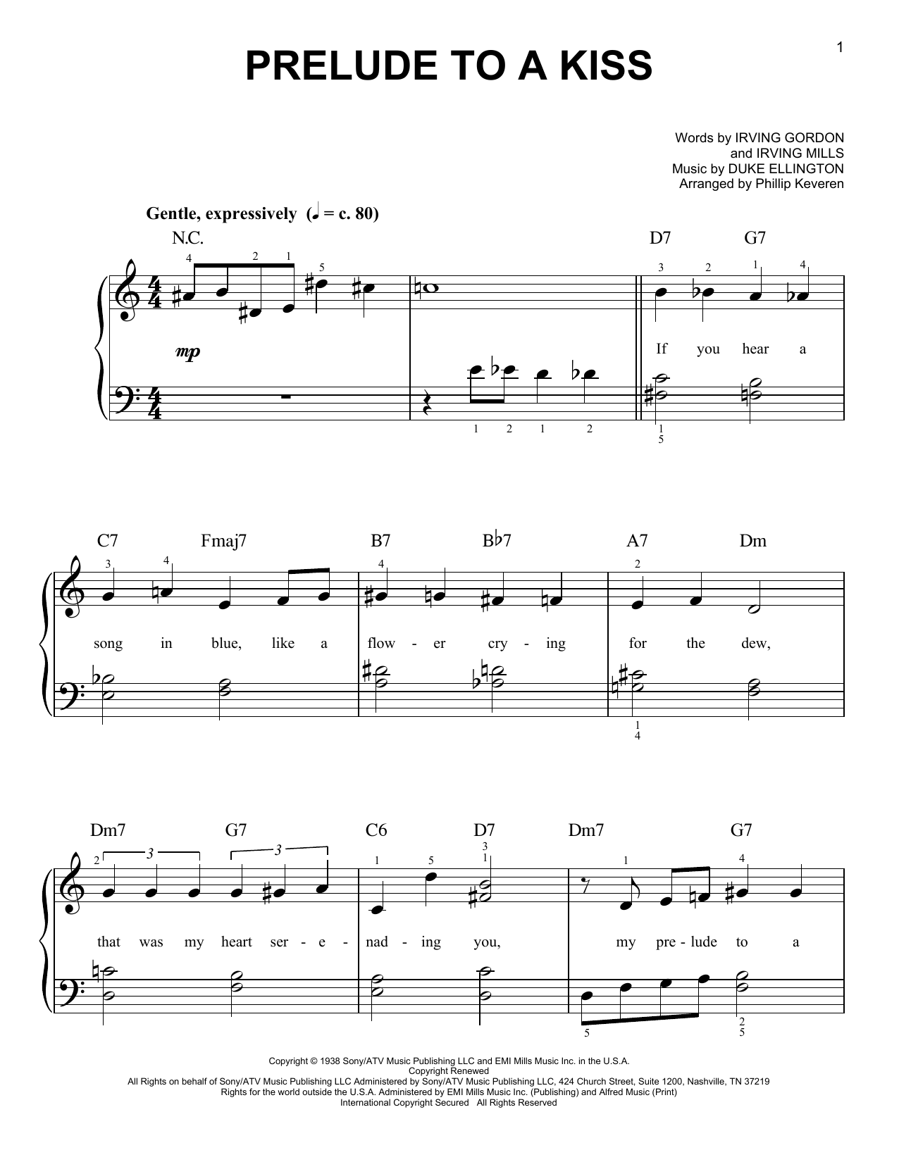 Duke Ellington Prelude To A Kiss (arr. Phillip Keveren) Sheet Music Notes & Chords for Easy Piano - Download or Print PDF