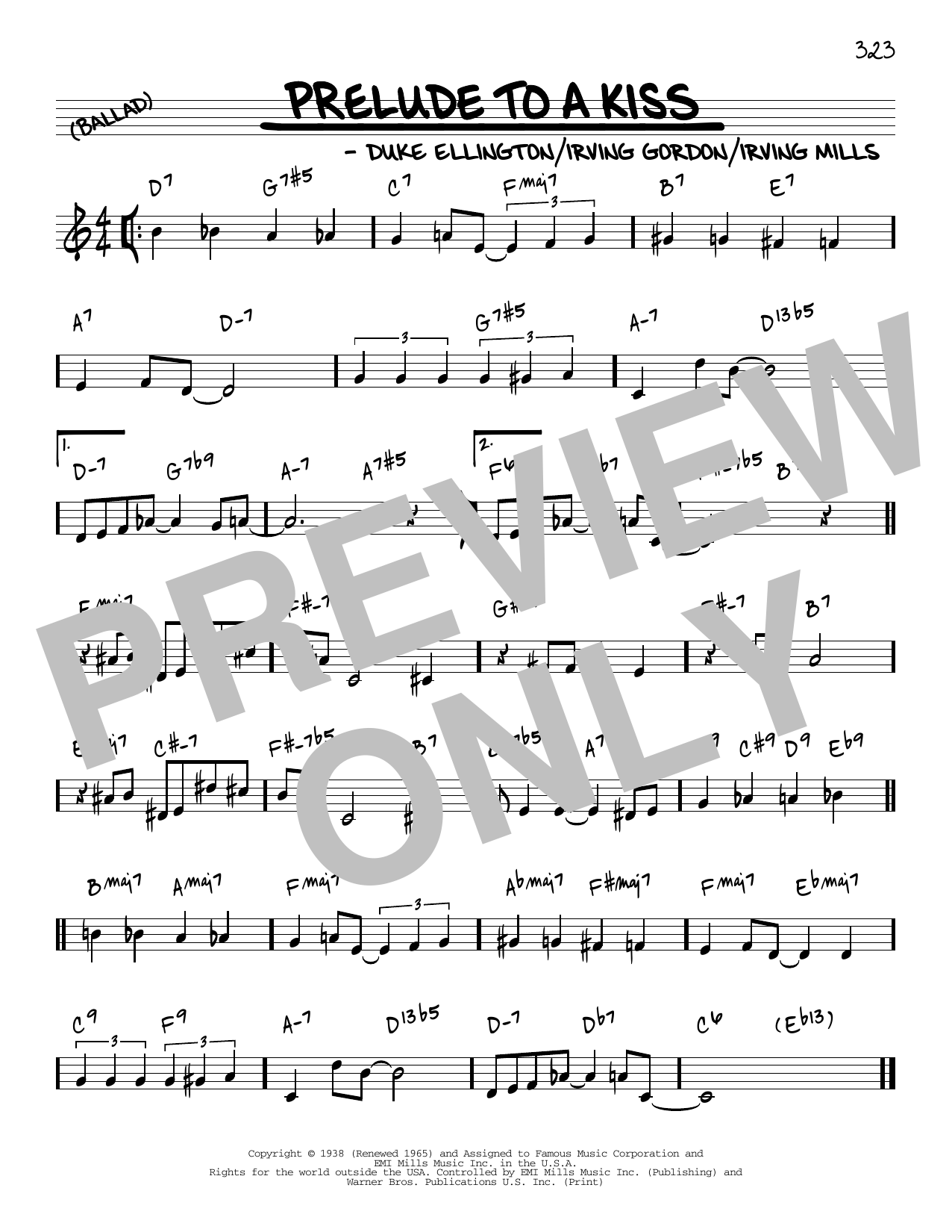Duke Ellington Prelude To A Kiss [Reharmonized version] (arr. Jack Grassel) Sheet Music Notes & Chords for Real Book – Melody & Chords - Download or Print PDF