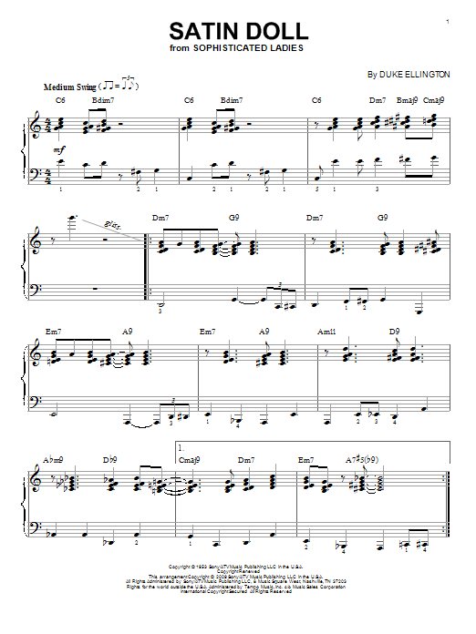 Duke Ellington Satin Doll (arr. Brent Edstrom) Sheet Music Notes & Chords for Piano - Download or Print PDF
