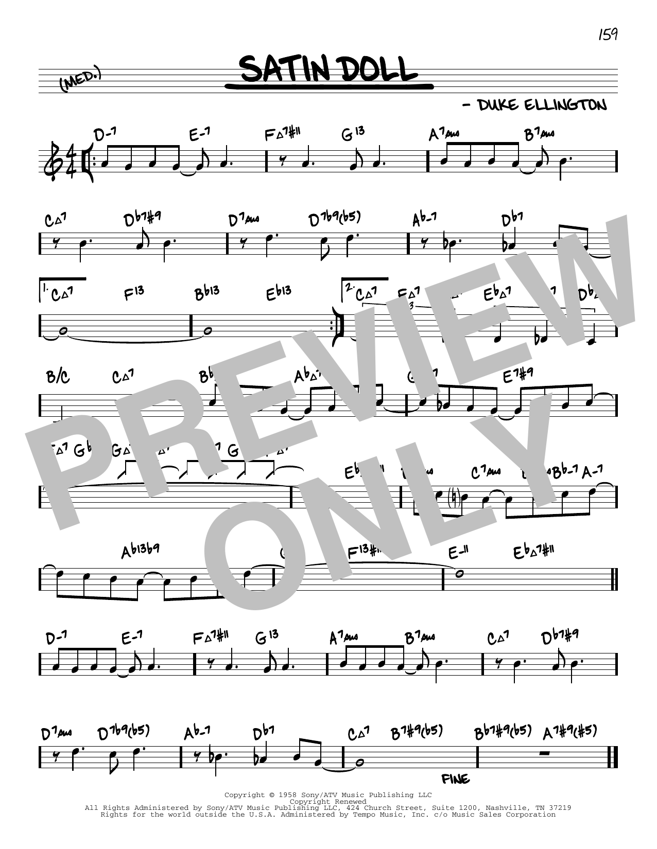 Duke Ellington Satin Doll (arr. David Hazeltine) Sheet Music Notes & Chords for Real Book – Enhanced Chords - Download or Print PDF