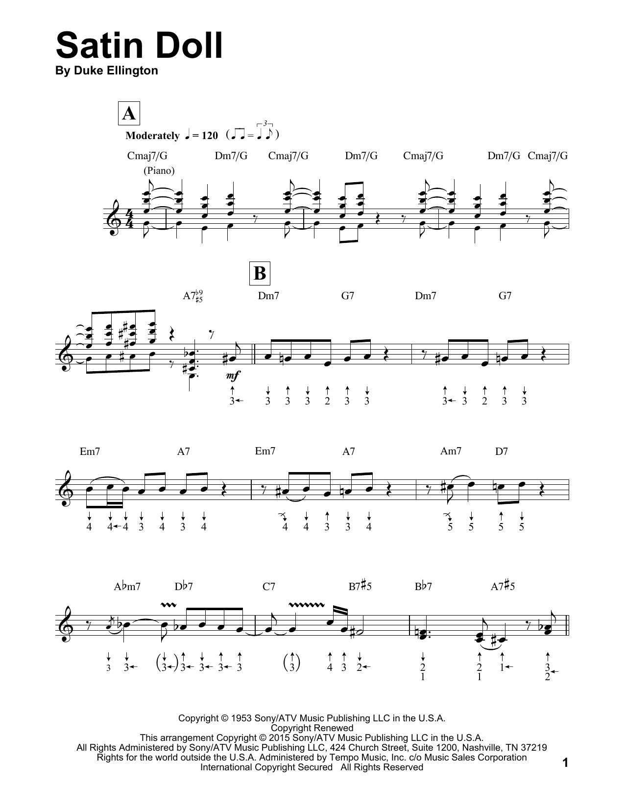 Duke Ellington Satin Doll (arr. Will Galison) Sheet Music Notes & Chords for Harmonica - Download or Print PDF