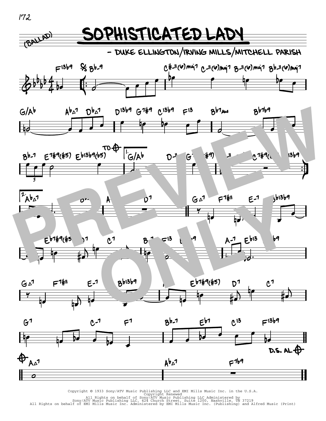 Duke Ellington Sophisticated Lady (arr. David Hazeltine) Sheet Music Notes & Chords for Real Book – Enhanced Chords - Download or Print PDF