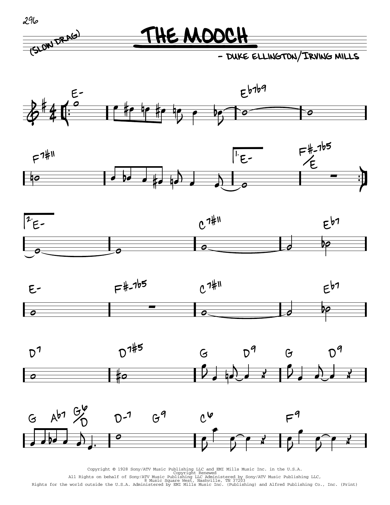 Duke Ellington The Mooche Sheet Music Notes & Chords for Real Book – Melody & Chords - Download or Print PDF