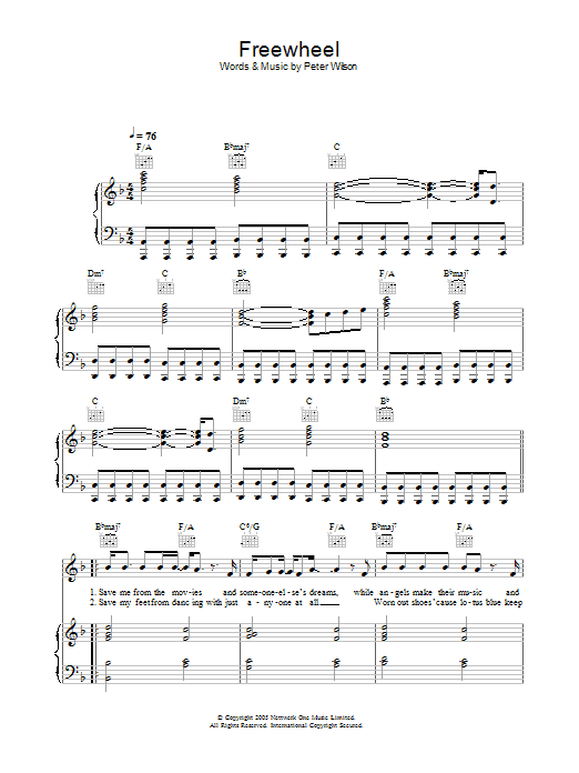 Duke Special Freewheel Sheet Music Notes & Chords for Piano, Vocal & Guitar - Download or Print PDF