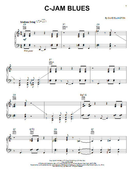 Preview Duke Ellington C-Jam Blues (arr. Brent Edstrom) Jazz sheet music, notes and chords for Piano, SKU: 23938 C-Jam Blues (arr. Brent Edstrom) sheet music
