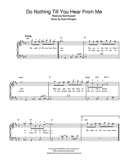 Duke Ellington Do Nothin' Till You Hear From Me (Concerto For Cootie) Sheet Music Notes & Chords for Beginner Piano - Download or Print PDF