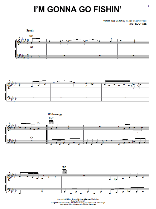 Preview Duke Ellington I'm Gonna Go Fishin' Jazz sheet music, notes and chords for Piano, SKU: 68307 I'm Gonna Go Fishin' sheet music