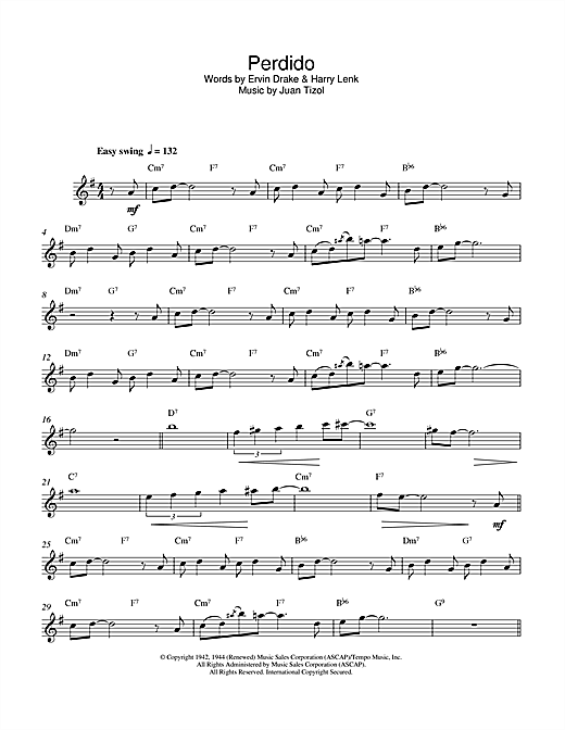 Preview Duke Ellington Perdido Jazz sheet music, notes and chords for Piano, SKU: 18727 sheet music, piano notes, chords, guitar tabs, score, transpose, transcribe, how to play, guide, download, learn, tutorial, progression, song, artist, awards, billboard, mtv, vh1, tour, single, album, release