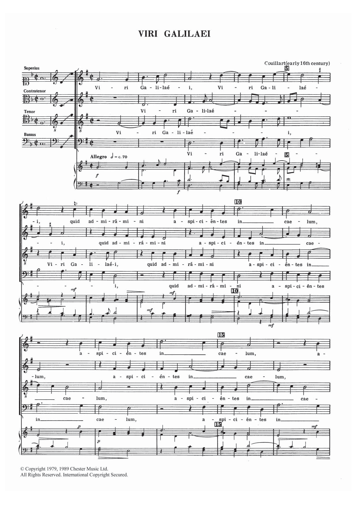 Dulos Couillart Viri Galilaei Sheet Music Notes & Chords for SATB - Download or Print PDF