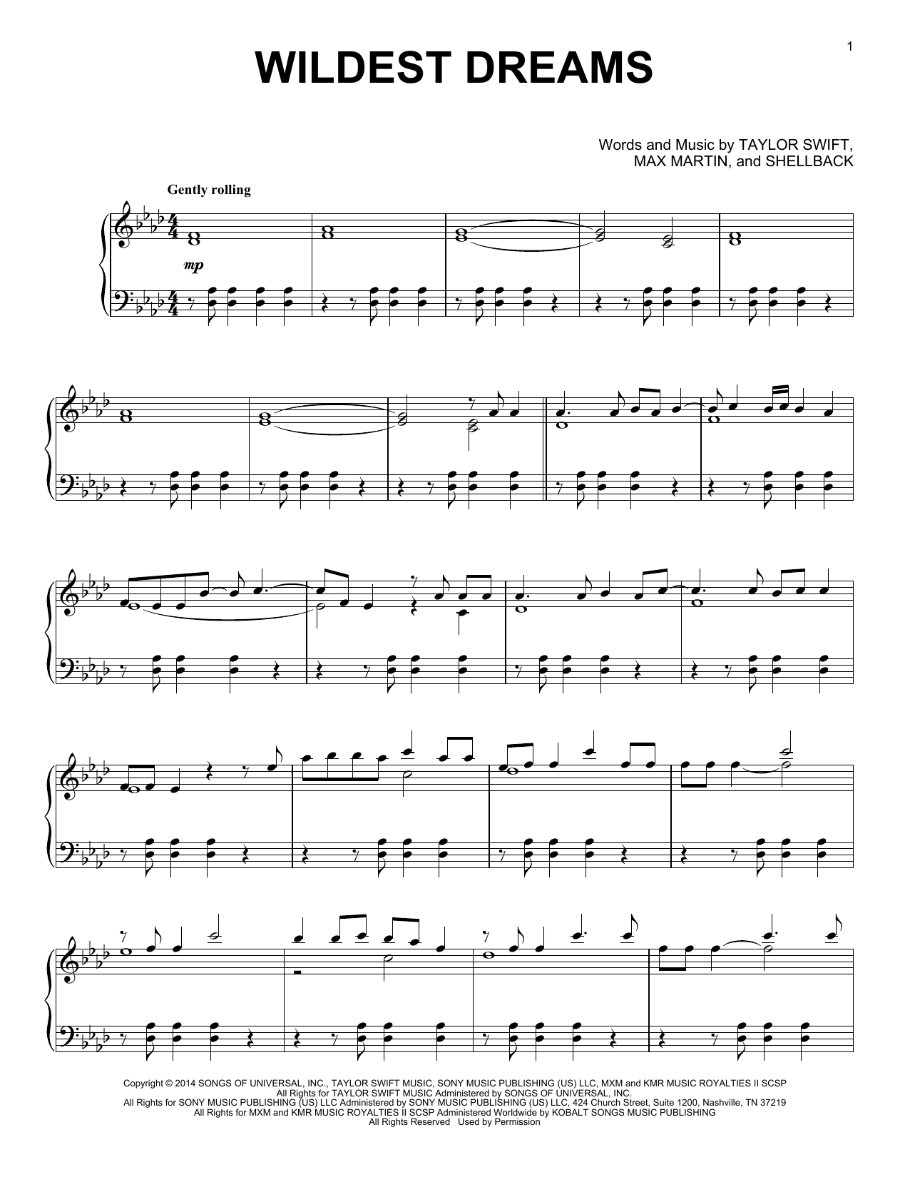 Duomo Wildest Dreams (from the Netflix series Bridgerton) Sheet Music Notes & Chords for Piano Solo - Download or Print PDF