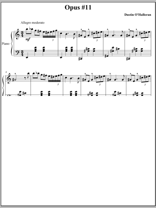Dustin O'Halloran Opus 11 Sheet Music Notes & Chords for Piano - Download or Print PDF
