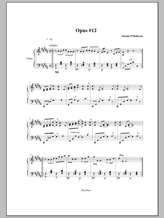 Dustin O Halloran Opus 12 Sheet Music Download Pdf Score 44135