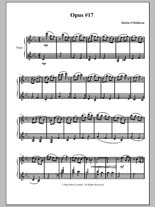 Dustin O Halloran Opus 17 Sheet Music Download Pdf Score 44145