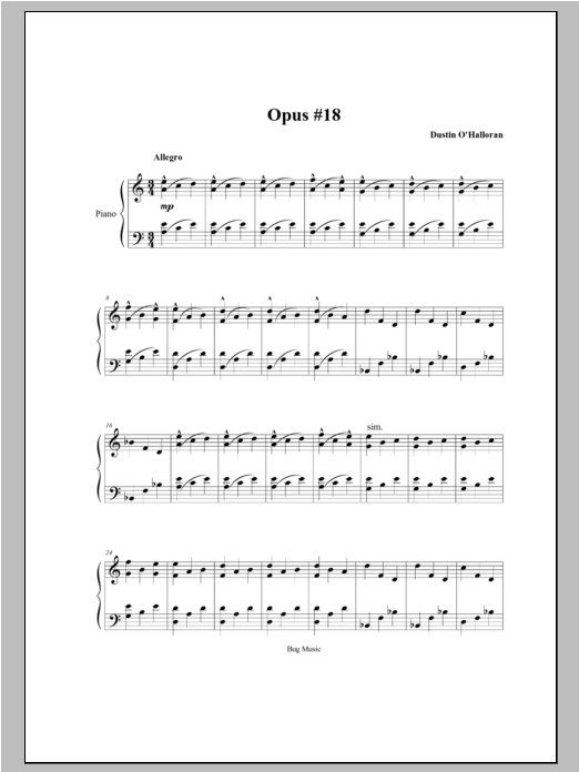 Dustin O Halloran Opus 18 Sheet Music Download Pdf Score 44146