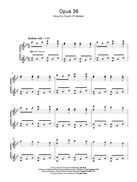 Dustin O Halloran Opus 36 Sheet Music Download Pdf Score 115508