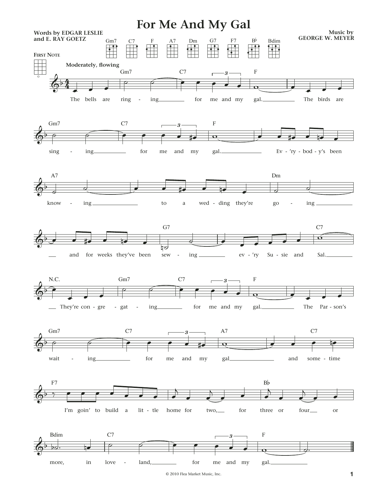 E. Ray Goetz For Me And My Gal (from The Daily Ukulele) (arr. Liz and Jim Beloff) Sheet Music Notes & Chords for Ukulele - Download or Print PDF