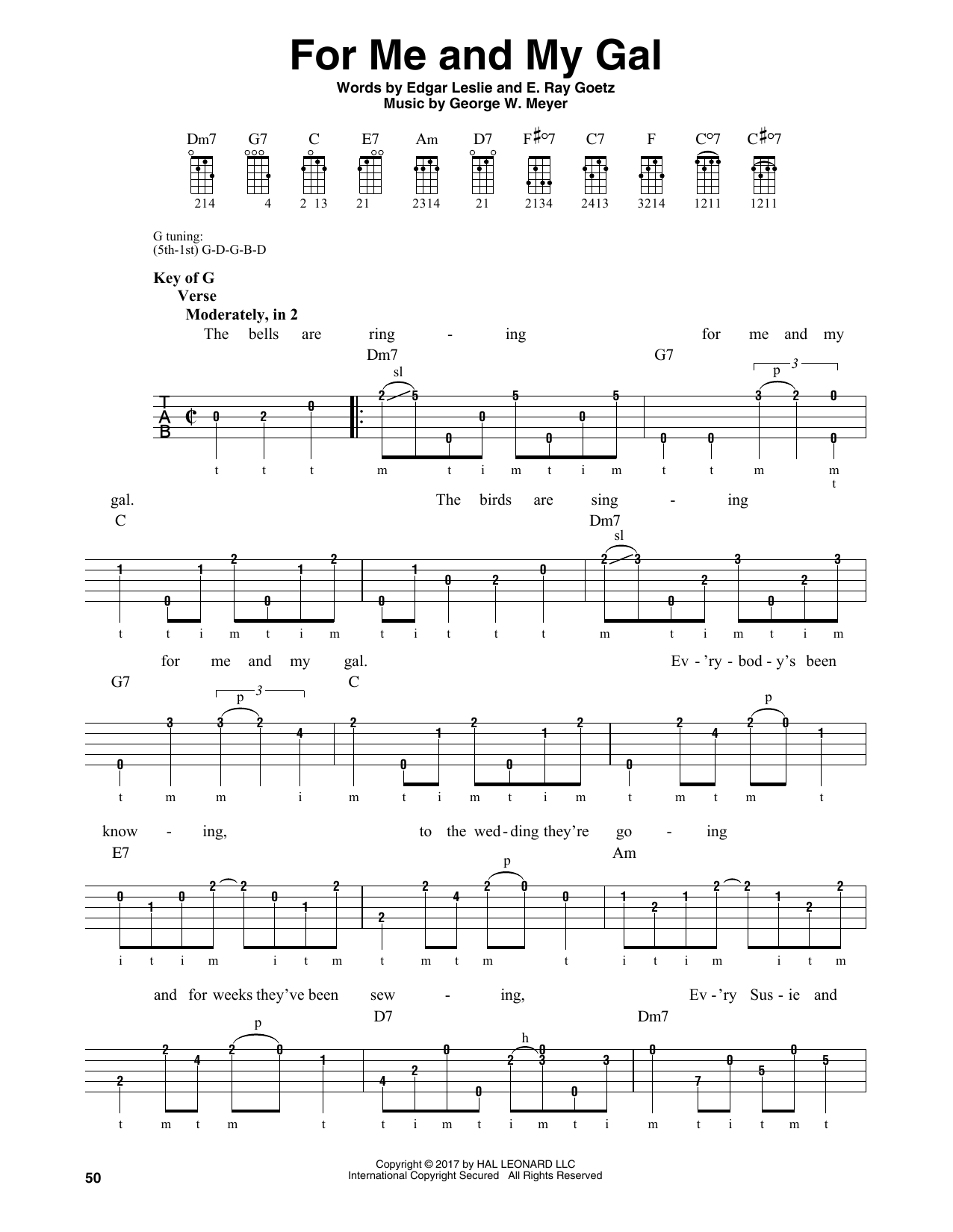 E. Ray Goetz For Me And My Gal Sheet Music Notes & Chords for Banjo - Download or Print PDF