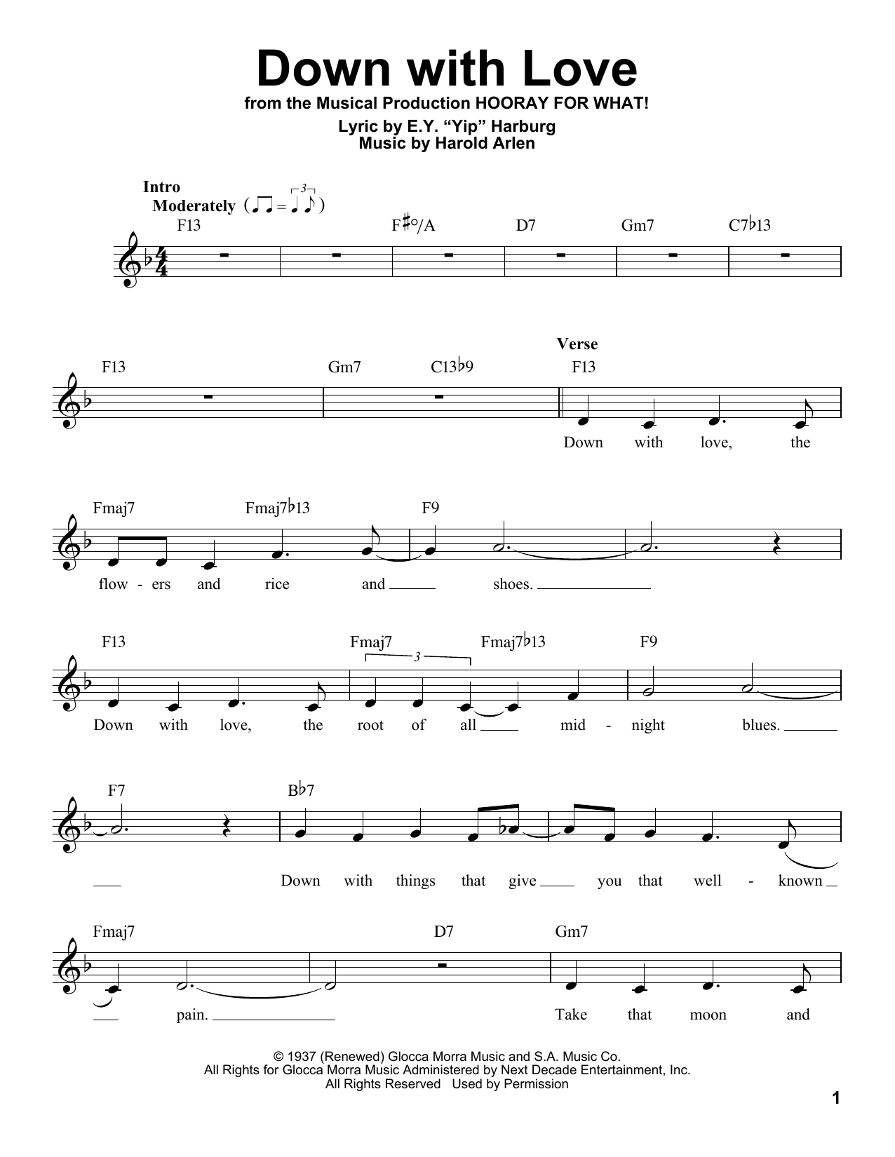 Down With Love sheet music