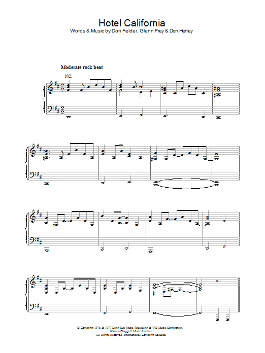 Eagles Hotel California Sheet Music Notes & Chords for Viola - Download or Print PDF