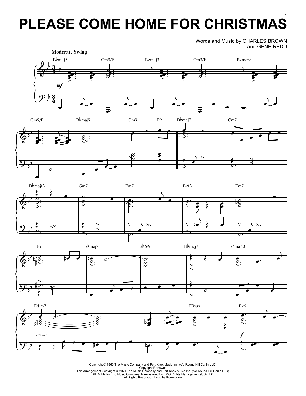 Eagles Please Come Home For Christmas [Jazz version] (arr. Brent Edstrom) Sheet Music Notes & Chords for Piano Solo - Download or Print PDF