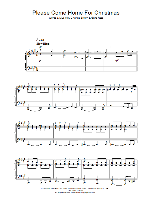 Eagles Please Come Home For Christmas Sheet Music Notes & Chords for Beginner Piano - Download or Print PDF