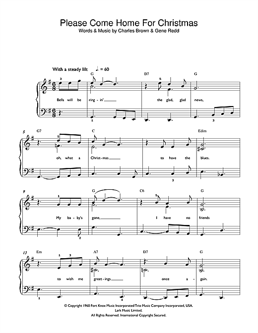 Eagles Please Come Home For Christmas Sheet Music Download Pdf Score 42847