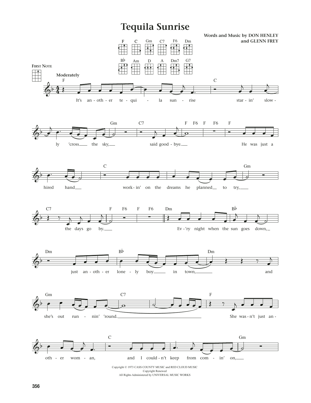 Eagles Tequila Sunrise (from The Daily Ukulele) (arr. Jim Beloff) Sheet Music Notes & Chords for Ukulele - Download or Print PDF