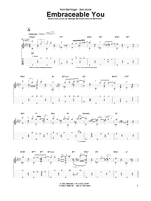 Earl Klugh Embraceable You Sheet Music Notes & Chords for Guitar Tab - Download or Print PDF