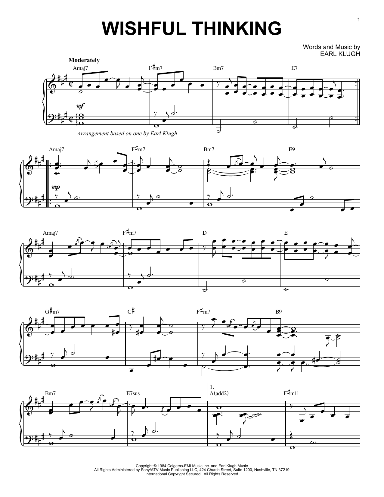 Earl Klugh Wishful Thinking Sheet Music Notes & Chords for Guitar Tab (Single Guitar) - Download or Print PDF