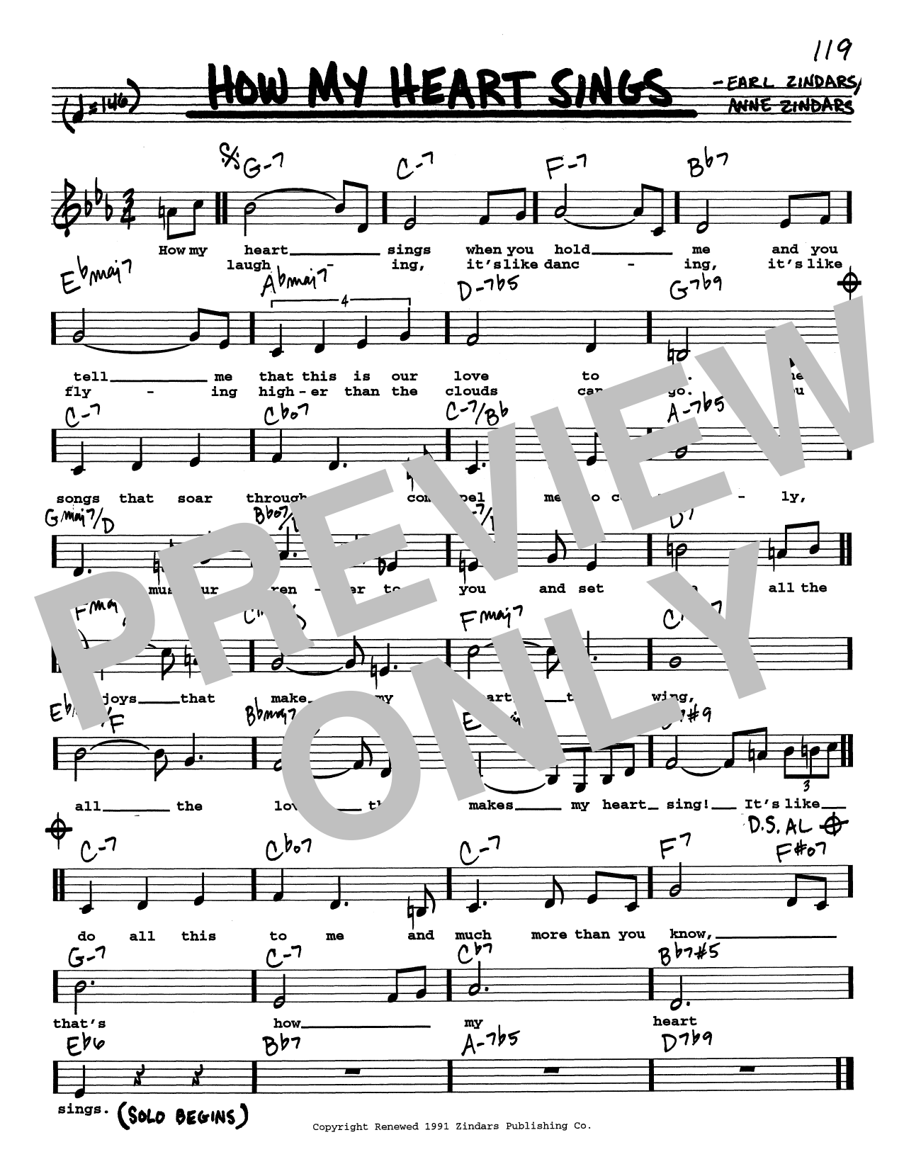Earl Zindars How My Heart Sings (Low Voice) Sheet Music Notes & Chords for Real Book – Melody, Lyrics & Chords - Download or Print PDF