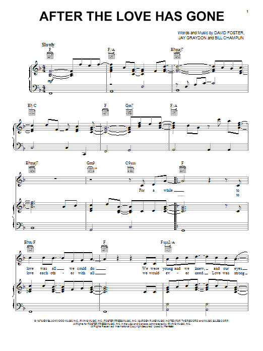 Earth Wind Fire After The Love Has Gone Sheet Music Download Pdf Score 85655