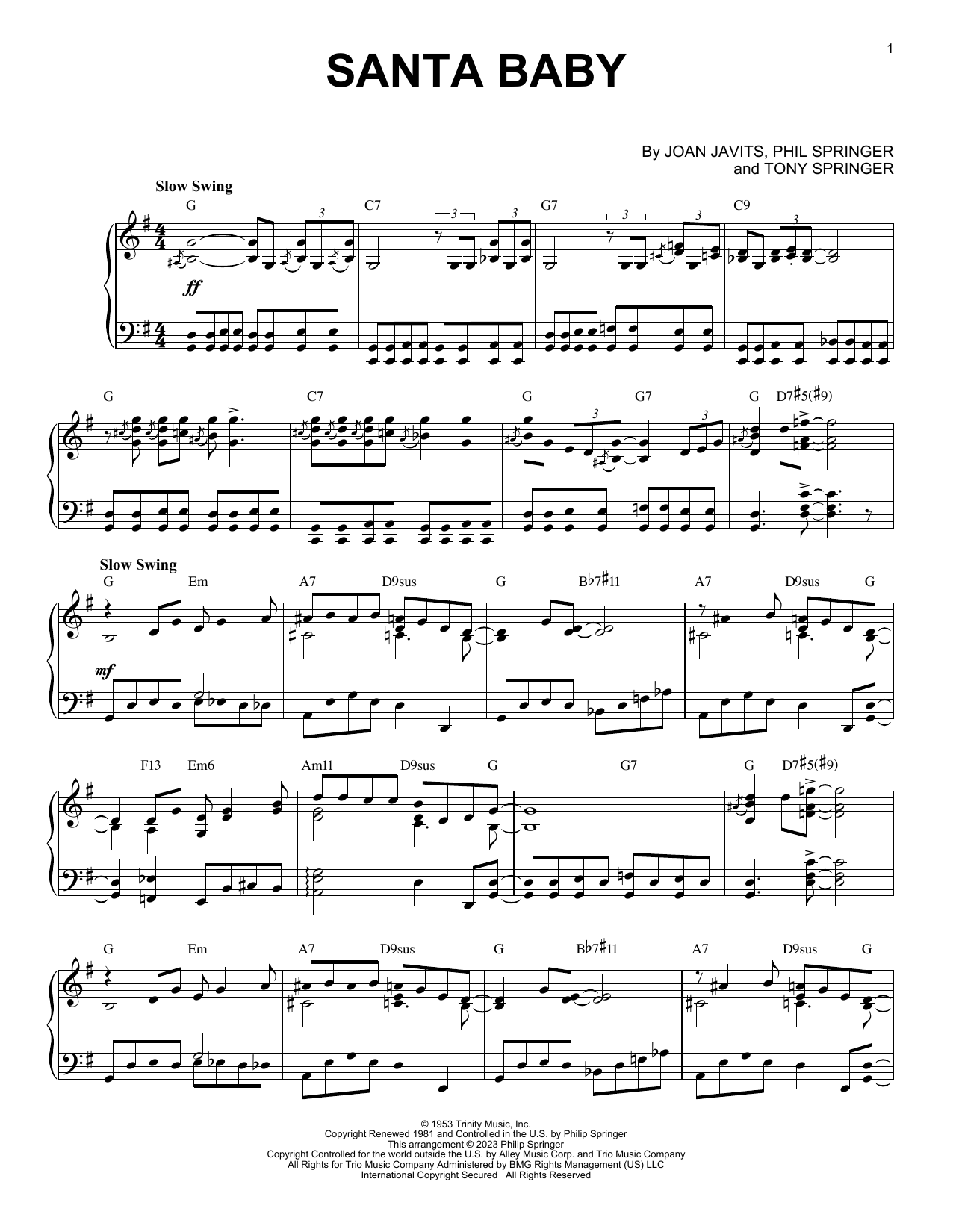 Eartha Kitt Santa Baby [Boogie Woogie version] (arr. Brent Edstrom) Sheet Music Notes & Chords for Piano Solo - Download or Print PDF