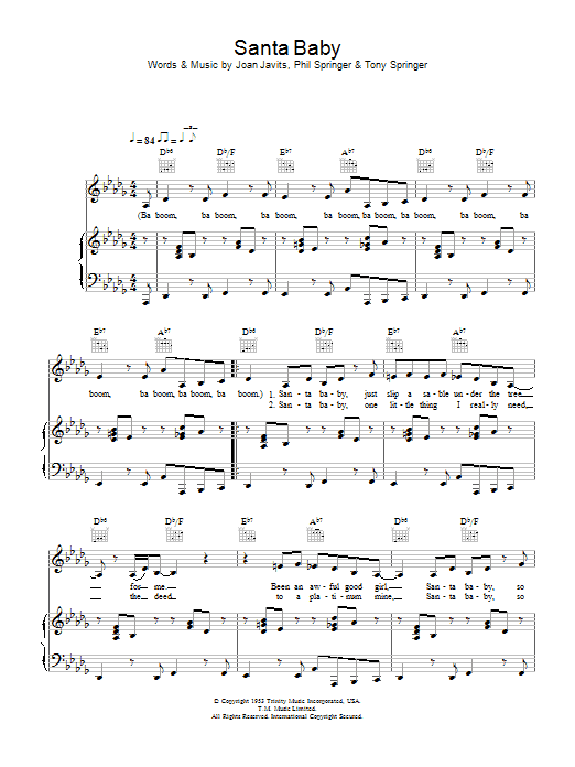 Eartha Kitt Santa Baby Sheet Music Notes & Chords for Trumpet - Download or Print PDF