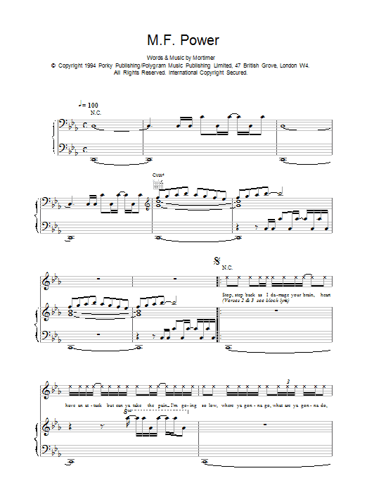 East 17 M F Power Sheet Music Notes & Chords for Piano, Vocal & Guitar - Download or Print PDF