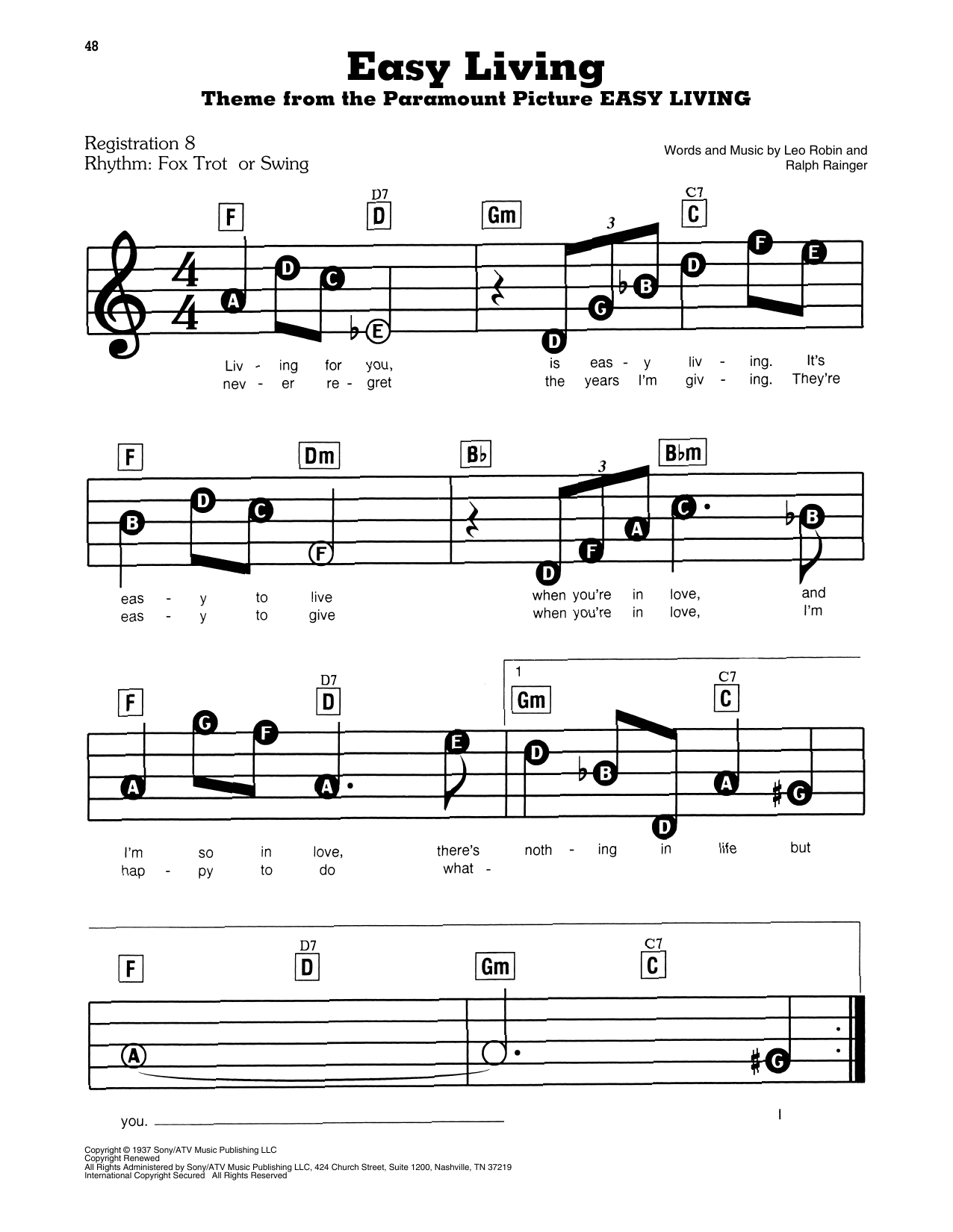 Preview Billie Holiday Easy Living Jazz sheet music, notes and chords for Melody Line, Lyrics & Chords, SKU: 176950 sheet music, piano notes, chords, guitar tabs, score, transpose, transcribe, how to play, guide, download, learn, tutorial, progression, song, artist, awards, billboard, mtv, vh1, tour, single, album, release