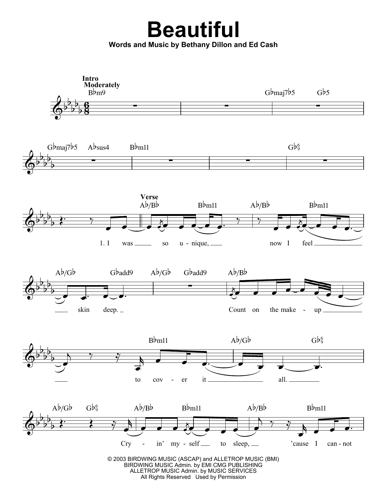 Ed Cash Beautiful Sheet Music Notes & Chords for Voice - Download or Print PDF