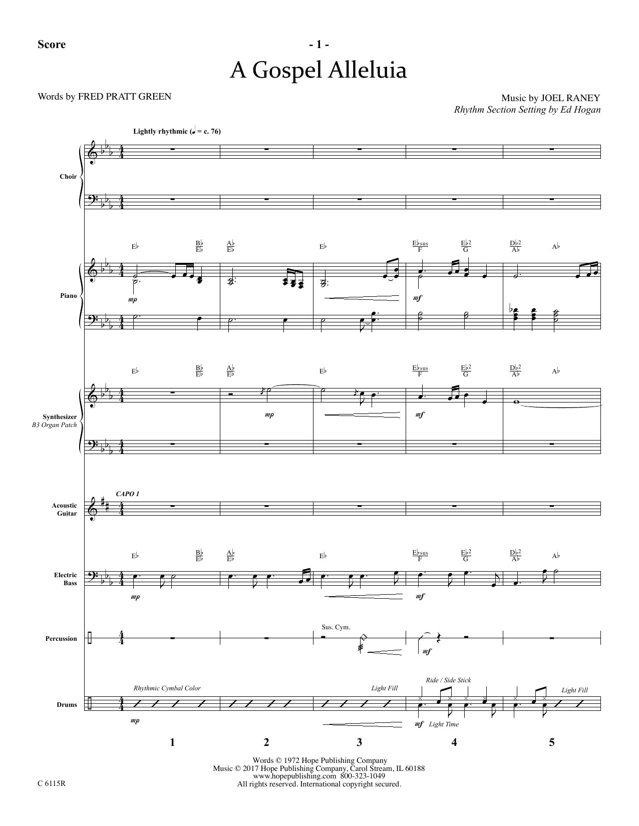 Ed Hogan A Gospel Alleluia - Full Score Sheet Music Notes & Chords for Choir Instrumental Pak - Download or Print PDF