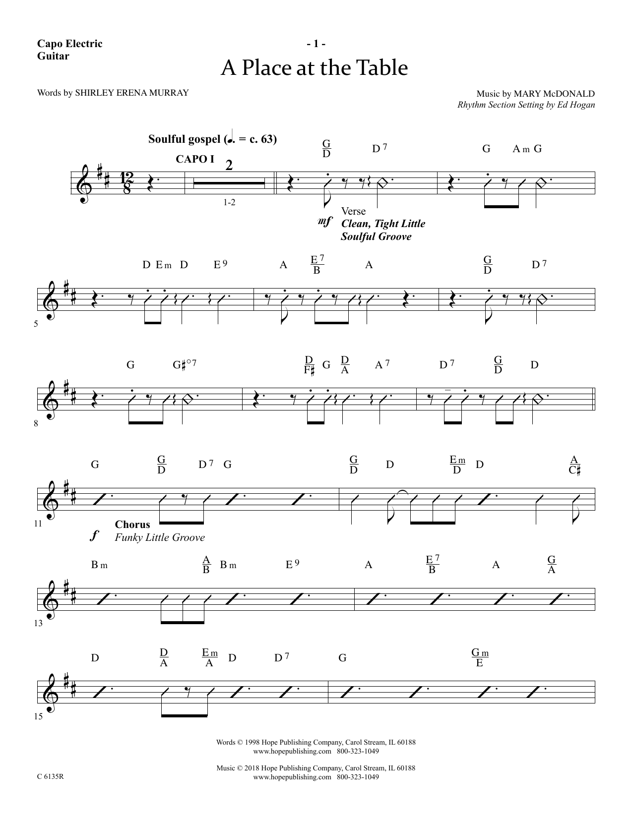 Ed Hogan A Place At The Table - Guitar Sheet Music Notes & Chords for Choir Instrumental Pak - Download or Print PDF